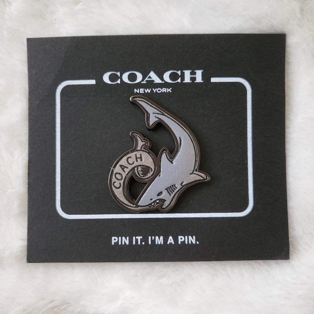 Coach Tattoo Sharky pin NWT